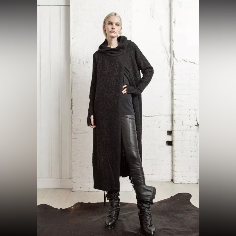 NWT $695 Nicholas K Andes Black Hooded Sweater Size XS Z258-7